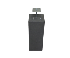 Betonpoer 220x220mm met M16 draadstang en plaatje, antraciet, 58cm