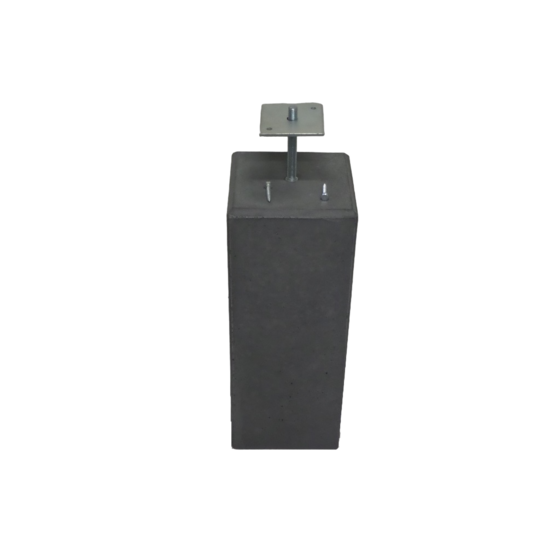 Betonpoer 220x220mm met M16 draadstang en plaatje, antraciet, 58cm