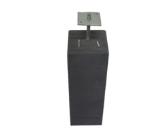 Betonpoer 195x195mm antraciet 58cm hoog met bevestigingsplaatje