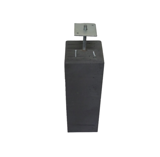 Betonpoer 195x195mm antraciet 58cm hoog, recht met facetrand