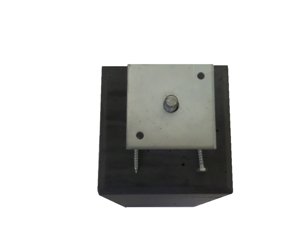 Betonpoer 195x195mm antraciet 58cm hoog, recht met facetrand