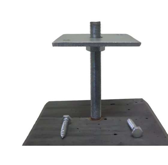 Betonpoer 195x195mm antraciet 58cm hoog, recht met facetrand