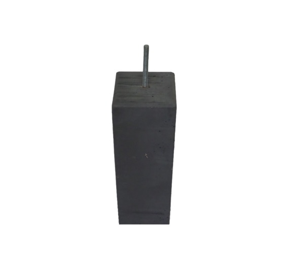 Betonpoer 58cm hoog met facetrand, 19,5x19,5cm antracietgrijs