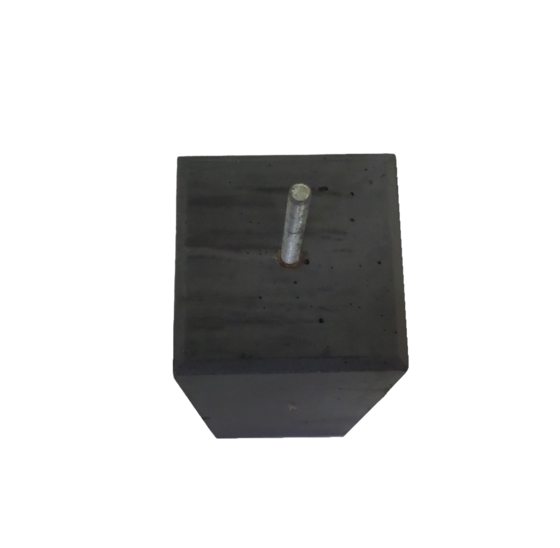 Betonpoer 58cm hoog met facetrand, 19,5x19,5cm antracietgrijs