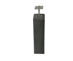Betonpoer 58cm hoog 15x15cm met plaatje antracietgrijs