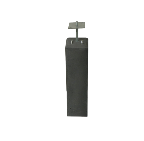 Betonpoer 58cm hoog 15x15cm met plaatje antracietgrijs