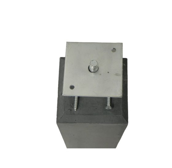 Betonpoer 58cm hoog 15x15cm met plaatje antracietgrijs