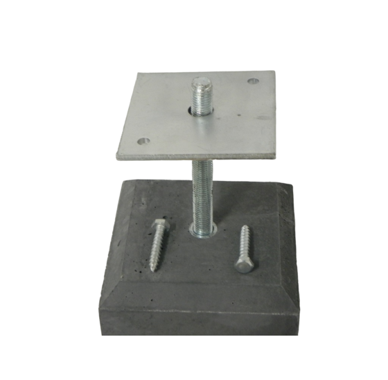 Betonpoer 58cm hoog 15x15cm met plaatje antracietgrijs