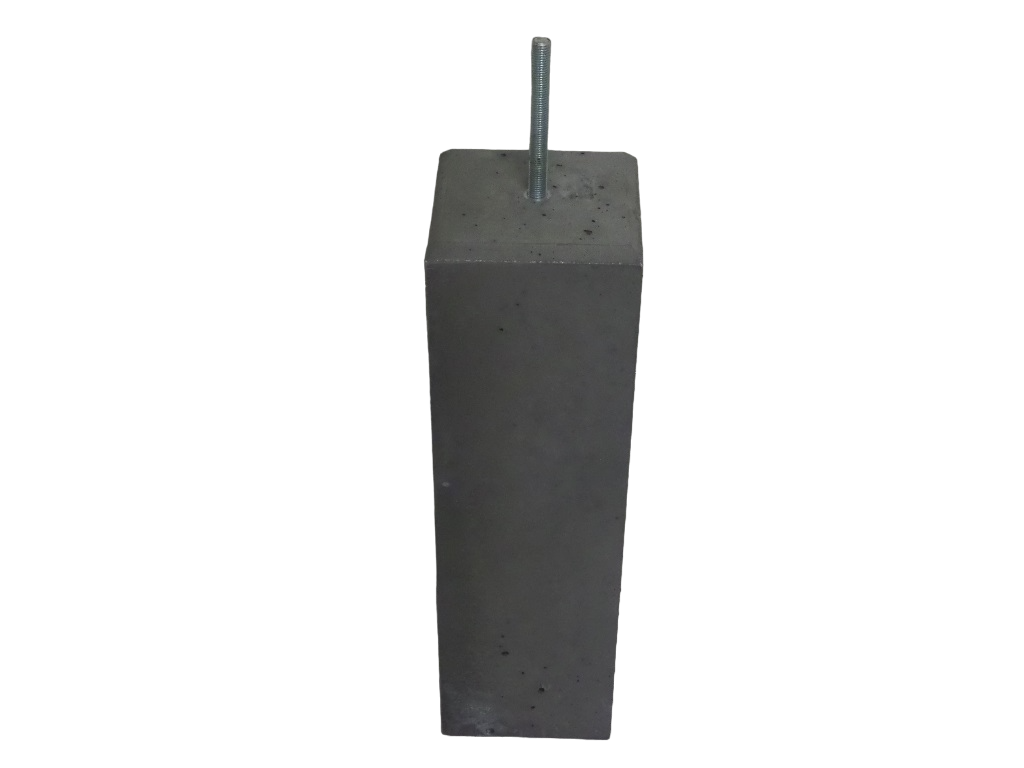 Betonpoer 170x170mm met facetrand en draadstang antracietgrijs 40kg