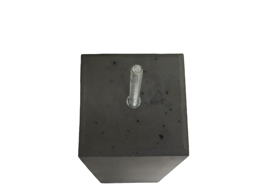 Betonpoer 170x170mm met facetrand en draadstang antracietgrijs 40kg