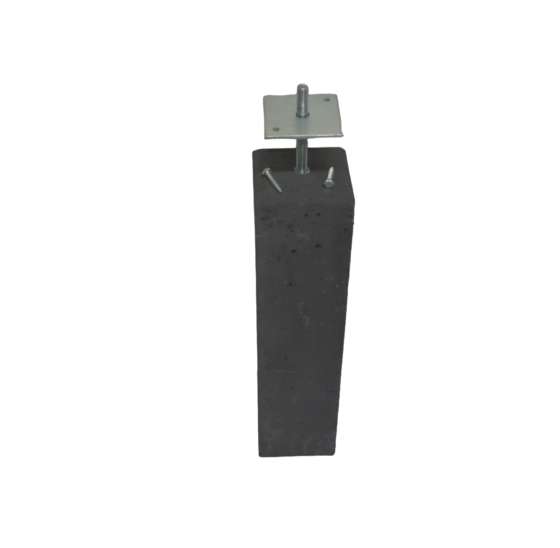 Betonpoer 58cm hoog 140x140mm met plaatje antracietgrijs