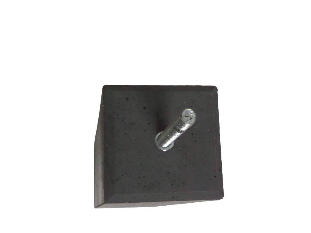 Betonpoer 140x140mm met facetrand antracietgrijs (excl. plaatje)