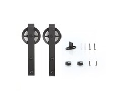 Aanvullend deurpakket Recht model (grote wielen) Zwart gepoedercoat