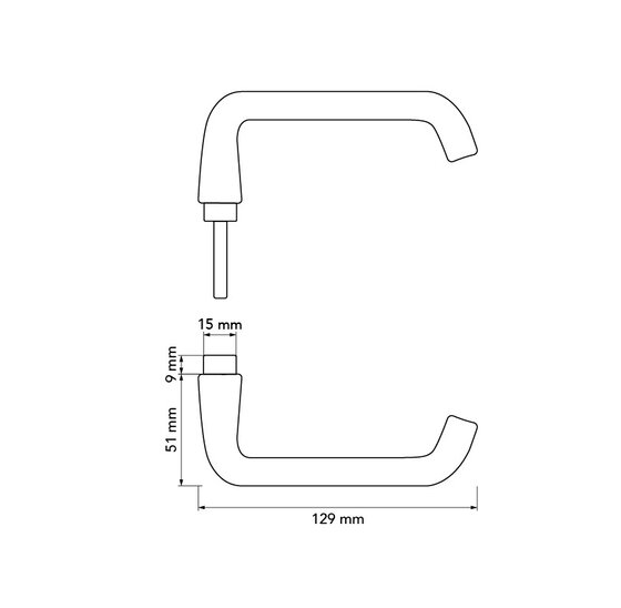 HP Deurkruk Coupe Model Zwart