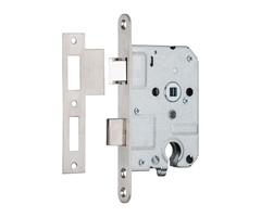 HP Inbouwdeurslot Cilinder 55mm RVS voorplaat + sluitplaat