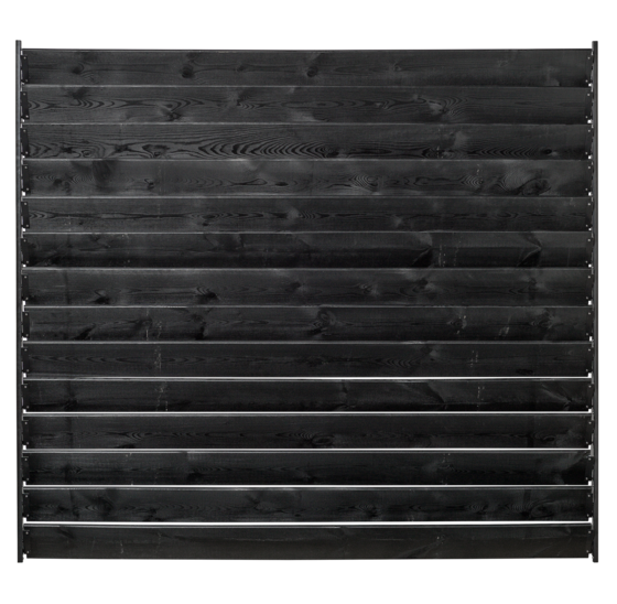 Zwarte Flex Fence 165cm Draaibare Lamellen voor in de tuin compleet SET met planken