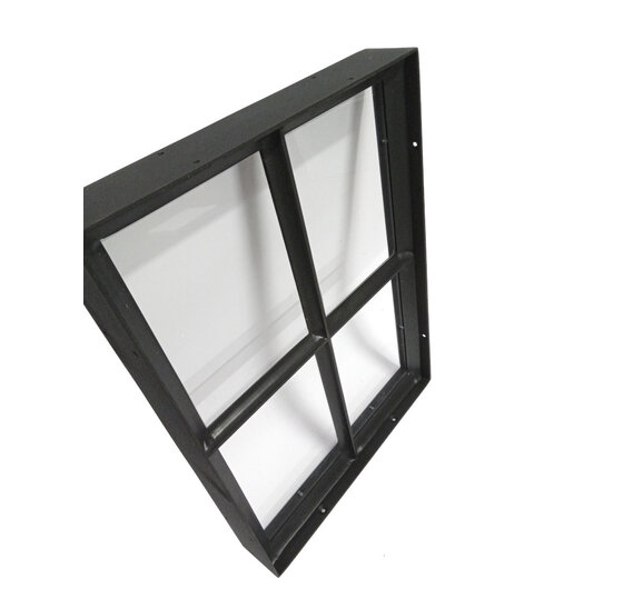 Stalen vast raam 300x400mm zwart met enkel glas, 50mm diep