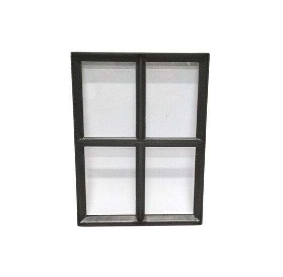 Stalen vast raam 300x400mm zwart met enkel glas, 50mm diep