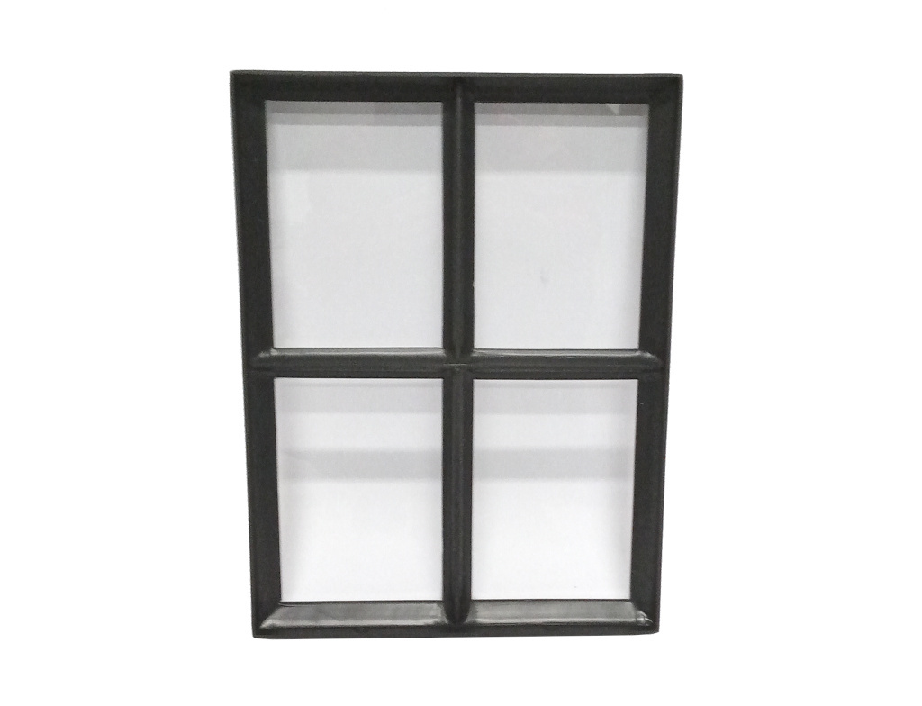 Stalen vast raam 300x400mm zwart met enkel glas, 50mm diep