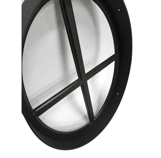 Ossenoog vast raam 420x320mm zwart met enkelvoudig glas