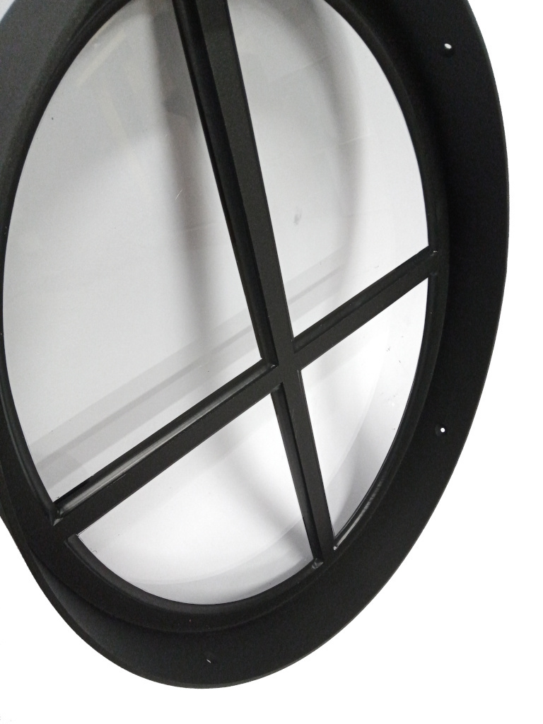 Ossenoog vast raam 420x320mm zwart met enkelvoudig glas