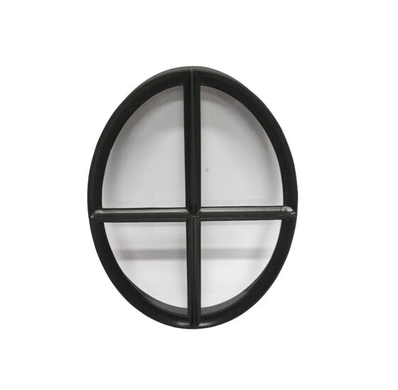 Ossenoog vast raam 420x320mm zwart met enkelvoudig glas