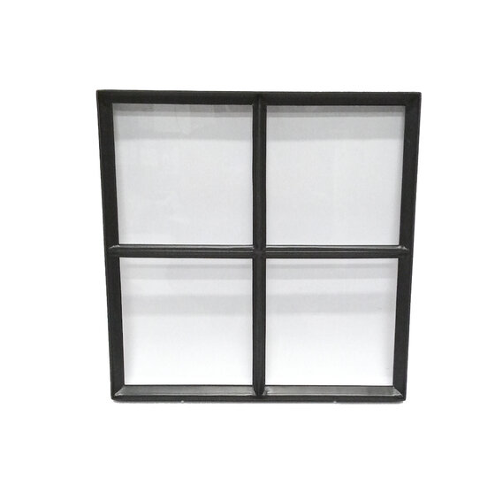 Stalen raam 500x500mm zwart vast enkel glas 50mm diepte