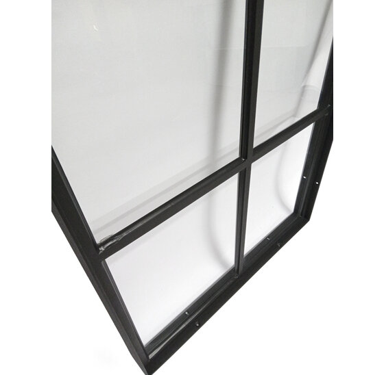 Stalen raam 500x600mm zwart vast glas 50mm diep 4-ruits verdeling