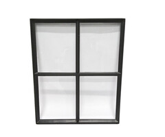 Stalen raam 500x600mm zwart vast glas 50mm diep 4-ruits verdeling