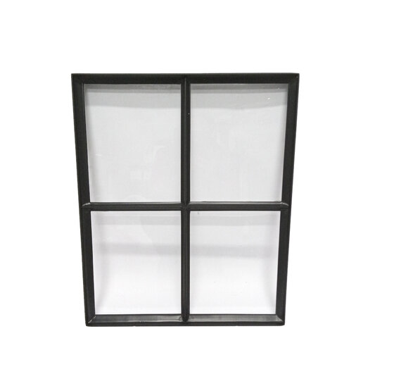 Stalen raam 500x600mm zwart vast glas 50mm diep 4-ruits verdeling