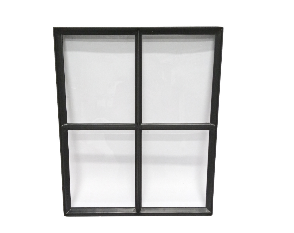 Stalen raam 500x600mm zwart vast glas 50mm diep 4-ruits verdeling