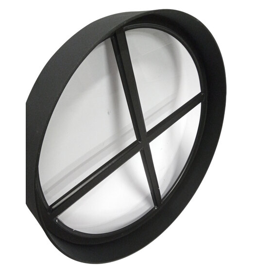 Rond ossenoog raam Ø40cm zwart staal enkel glas vast
