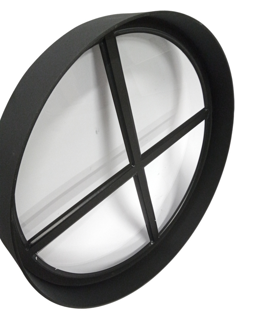 Rond ossenoog raam Ø40cm zwart staal enkel glas vast