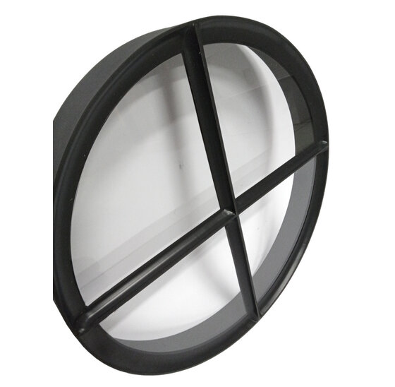 Rond ossenoog raam Ø40cm zwart staal enkel glas vast