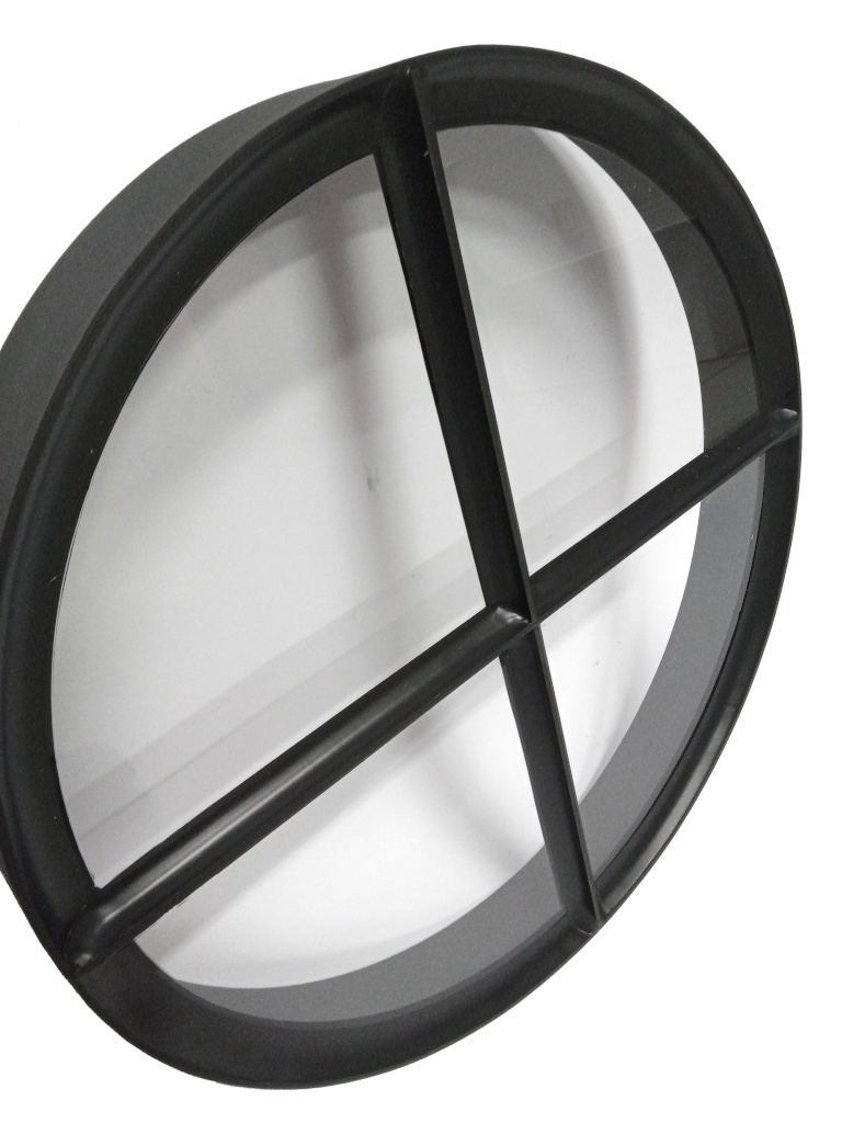 Rond ossenoog raam Ø40cm zwart staal enkel glas vast