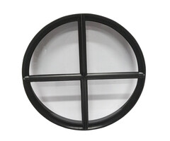 Rond ossenoog raam Ø40cm zwart staal enkel glas vast