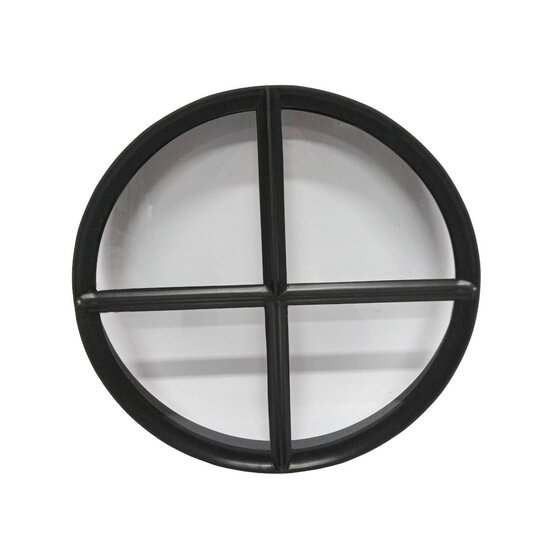 Rond ossenoog raam Ø40cm zwart staal enkel glas vast