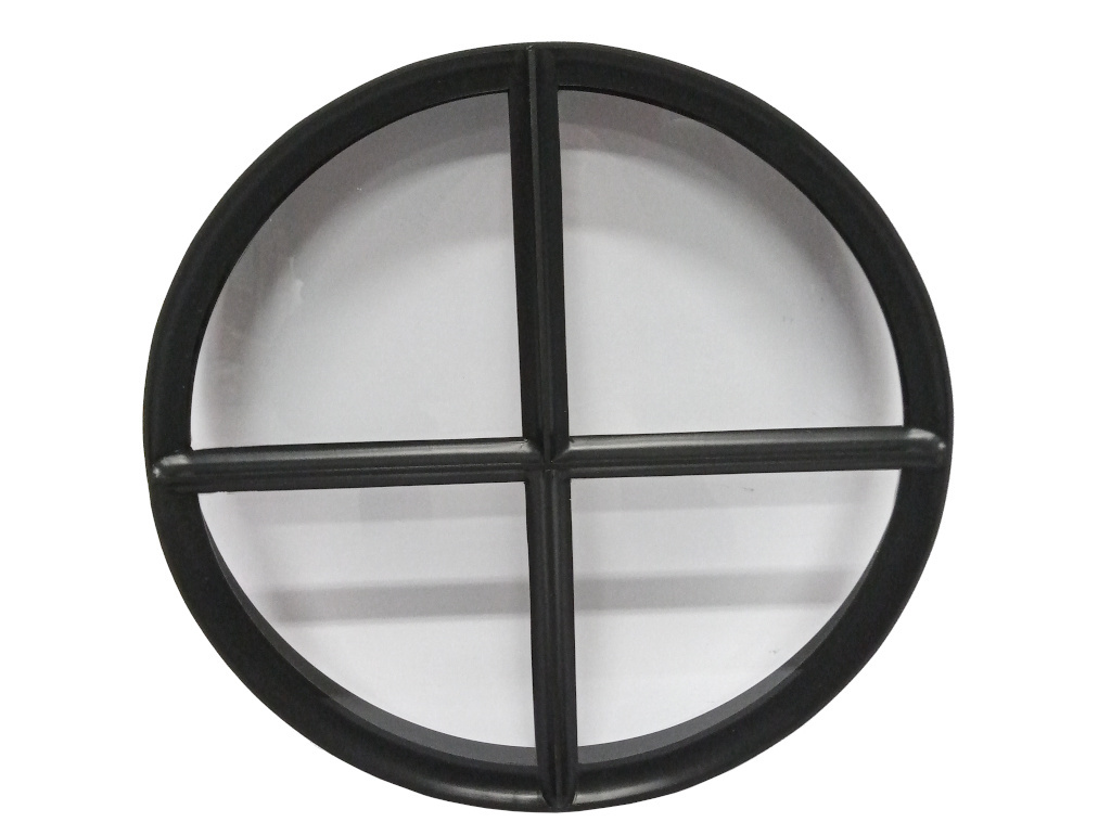Rond ossenoog raam Ø40cm zwart staal enkel glas vast