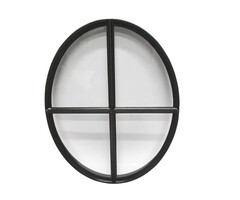 Ossenoog raam 510x640mm staal zwart vast enkel glas 60mm diep
