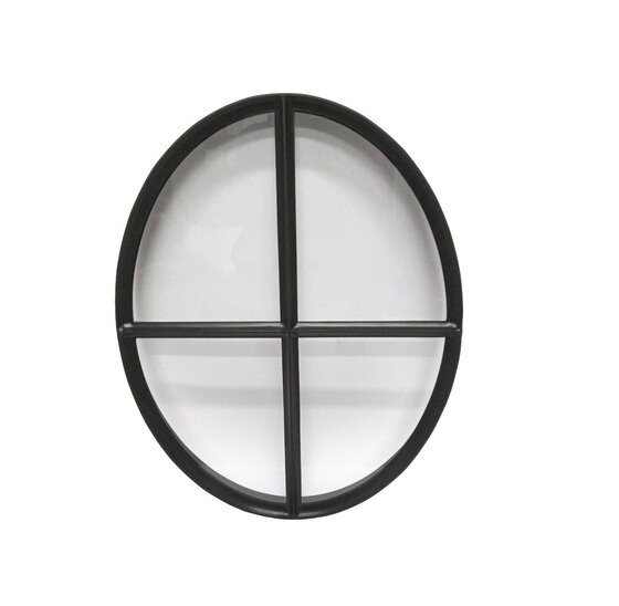 Ossenoog raam 510x640mm staal zwart vast enkel glas 60mm diep