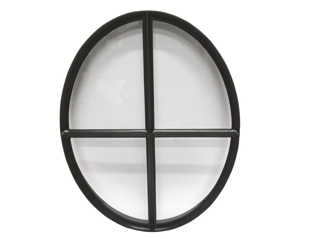Ossenoog raam 510x640mm staal zwart vast enkel glas 60mm diep