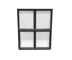 Stalen raam 500x600mm openklapbaar zwart met enkel glas 50mm diep