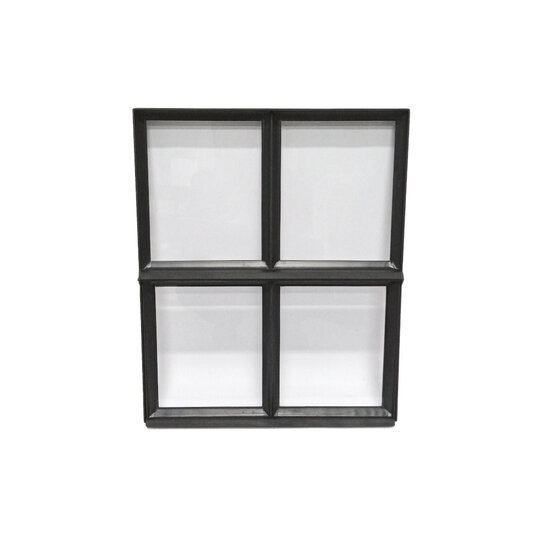 Stalen raam 500x600mm openklapbaar zwart met enkel glas 50mm diep