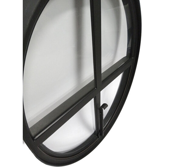 Openklapbaar ossenoog raam 510x640mm staal zwart enkel glas
