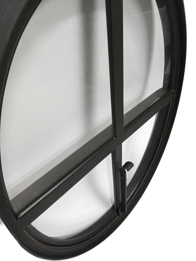 Openklapbaar ossenoog raam 510x640mm staal zwart enkel glas