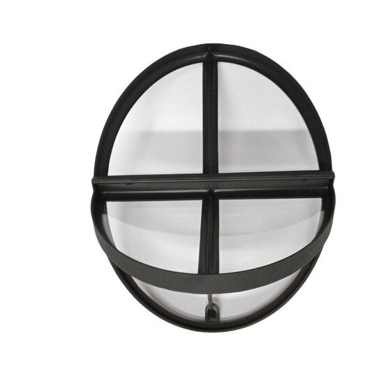 Openklapbaar ossenoog raam 510x640mm staal zwart enkel glas