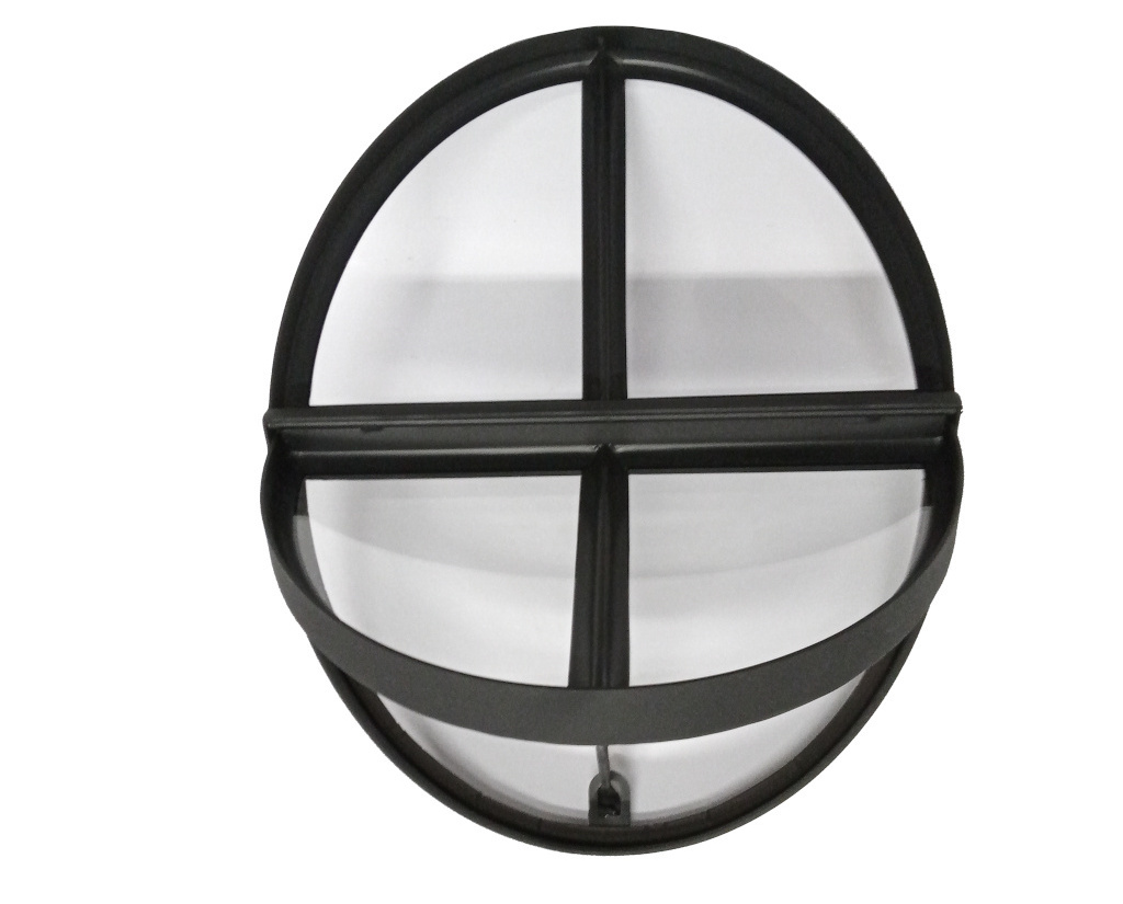 Openklapbaar ossenoog raam 510x640mm staal zwart enkel glas