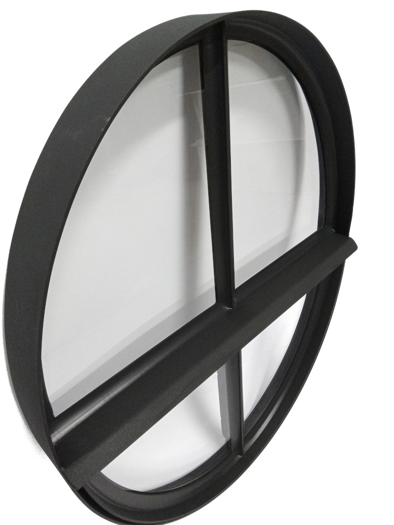 Openklapbaar ossenoog raam 510x640mm staal zwart enkel glas