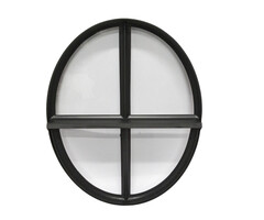 Openklapbaar ossenoog raam 510x640mm staal zwart enkel glas