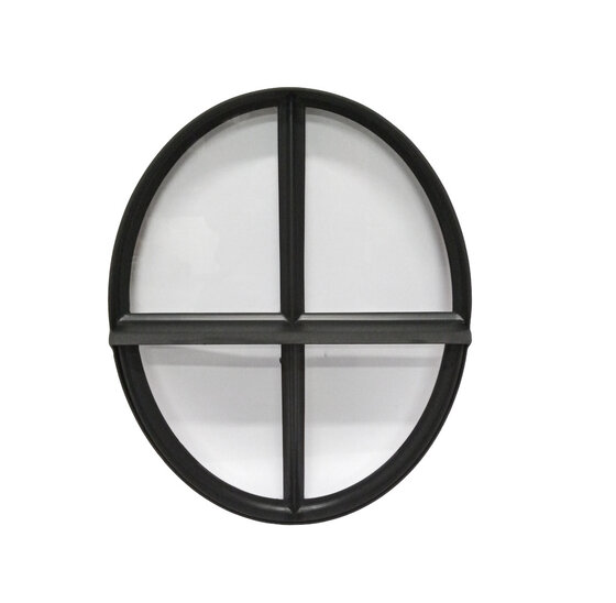 Openklapbaar ossenoog raam 510x640mm staal zwart enkel glas
